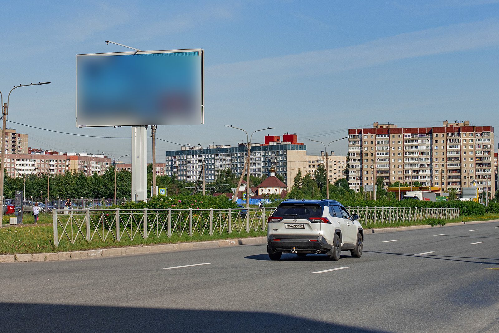 Фотография рекламного носителя, тип: Билборд 3x6, адрес: Королева пр-т., д.36 X Ольховая ул., Санкт-Петербург, Россия. Сторона A20-А29 №165626