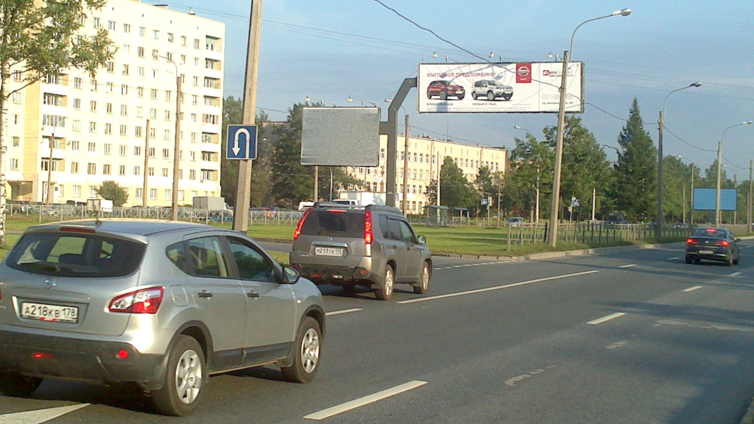 Фотография рекламного носителя, тип: Нестандартный билборд, адрес: Руставели ул., д.37 Х Карпинского ул., Санкт-Петербург, Россия. Сторона A1 №214734