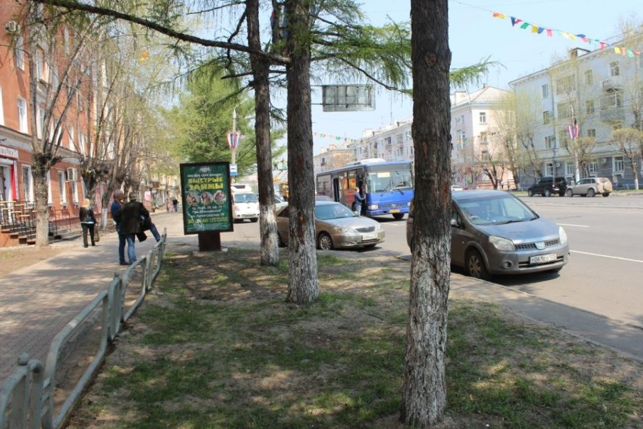 Фотография рекламного носителя, тип: Ситиформат 1.8x1.2, адрес: Мира пр-т., д.43, Комсомольск-на-Амуре, Хабаровский край, Россия. Сторона Б №1370400