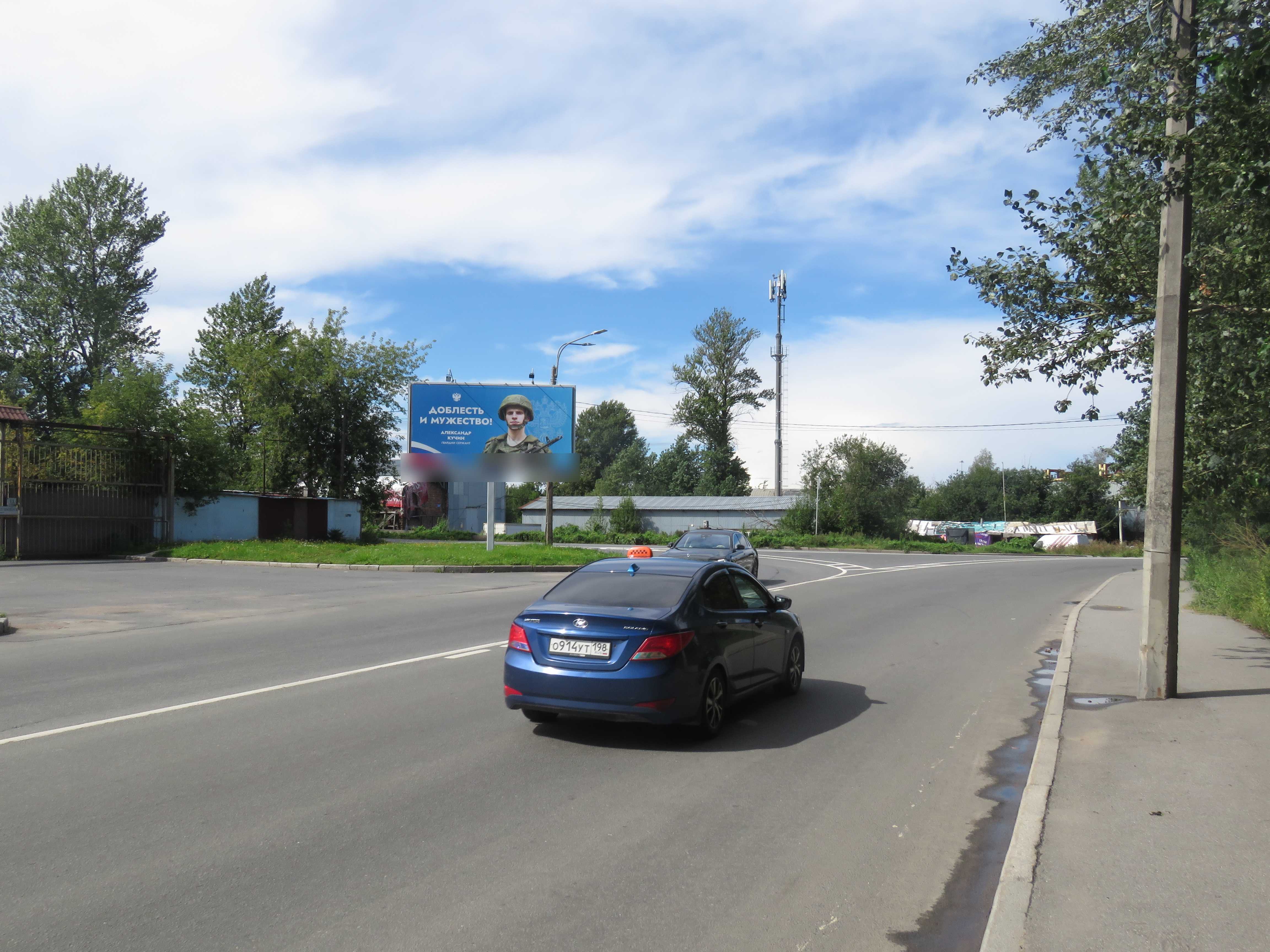 Фотография рекламного носителя, тип: Билборд 3x6, адрес: Глухоозерское ш., д.11, корп.1Д X Нефтяная а/д, Санкт-Петербург, Россия. Сторона Б №639418