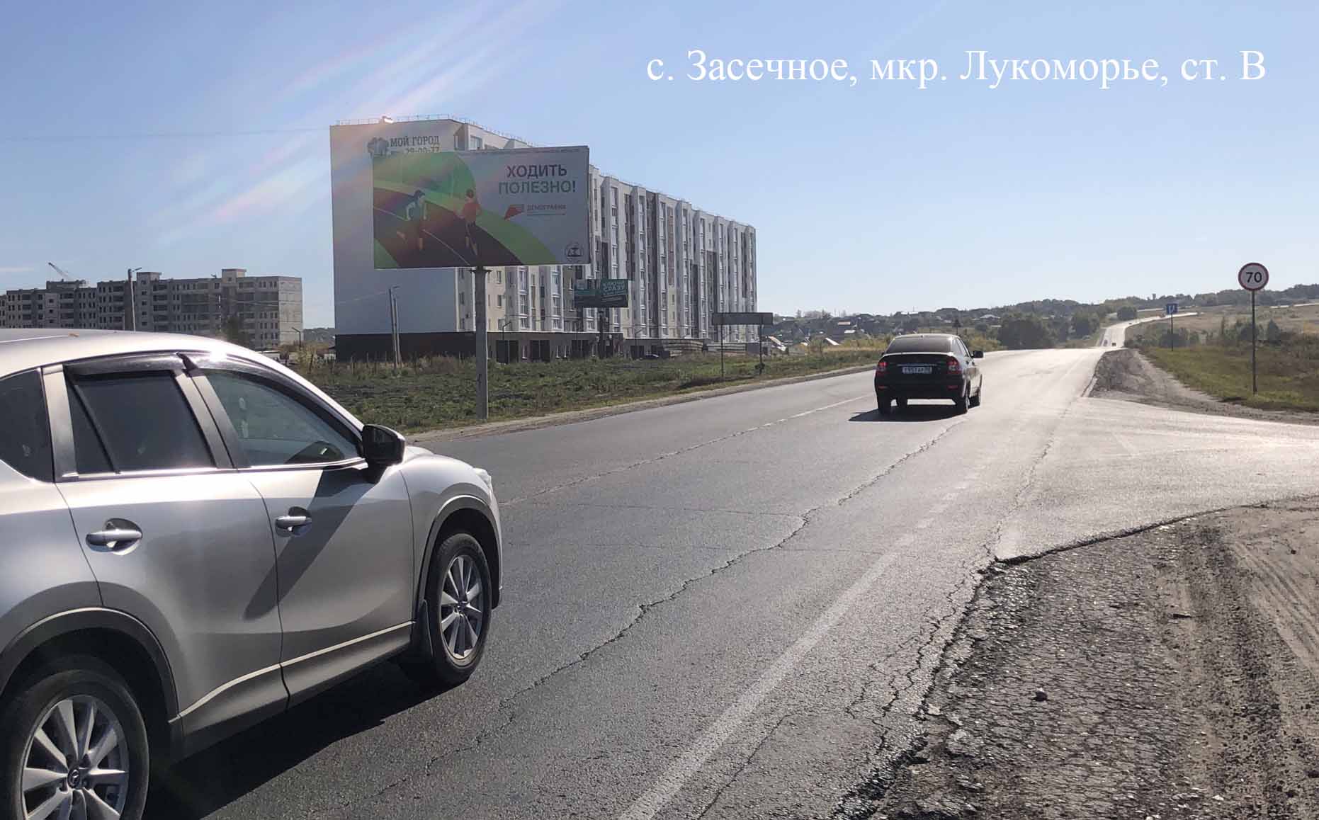 Фотография рекламного носителя, тип: Билборд 3x6, адрес: Засечное с., Лукоморье мкр., поз.1, Пенза, Пензенская область, Россия. Сторона В №1332685