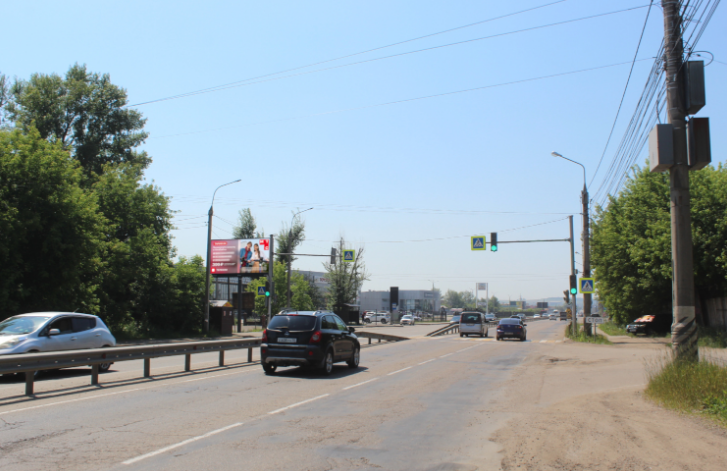 Фотография рекламного носителя, тип: Билборд 3x6, адрес: Олега Кошевого ул., д.2/2 X 1-ая Московская ул., Иркутск, Иркутская область, Россия. Сторона Б №155221