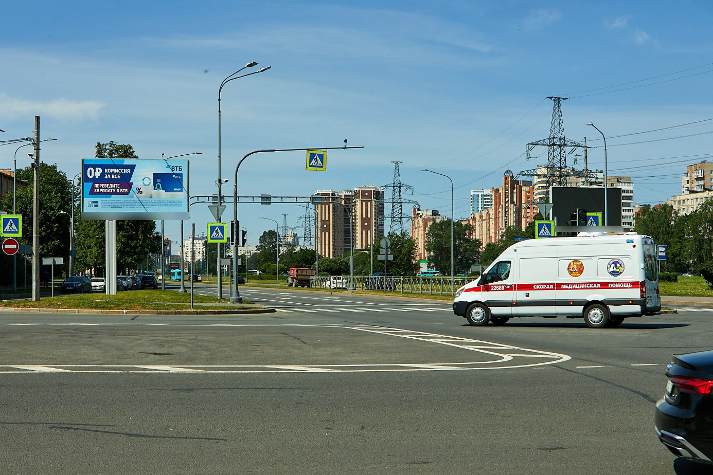 Фотография рекламного носителя, тип: Билборд 3x6, адрес: Маршала Блюхера пр-т., д.35 Х Замшина ул., Санкт-Петербург, Россия. Сторона Б №658998