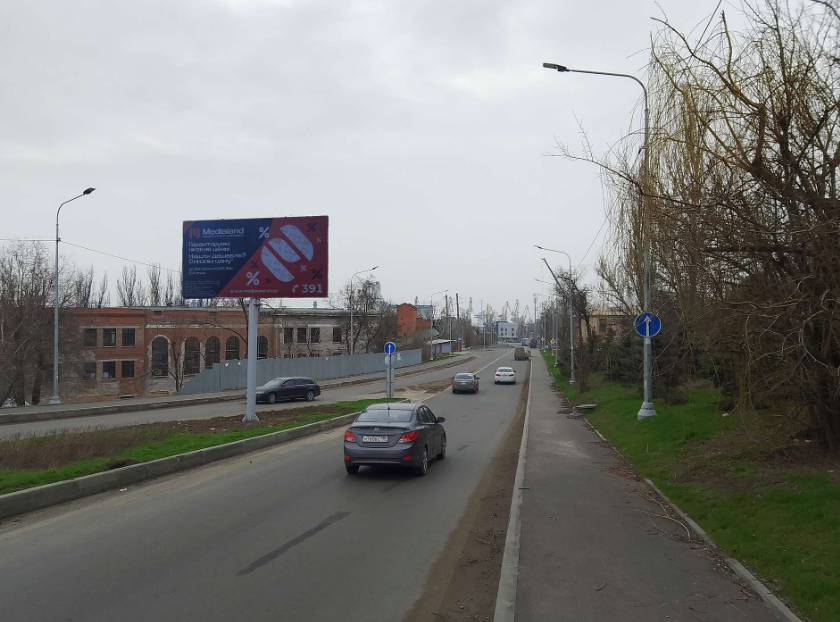 Фотография рекламного носителя, тип: Билборд 3x6, адрес: Гагарина ул. X Интернациональная ул., поз.1, Мариуполь, Донецкая область, Россия. Сторона B №1361376