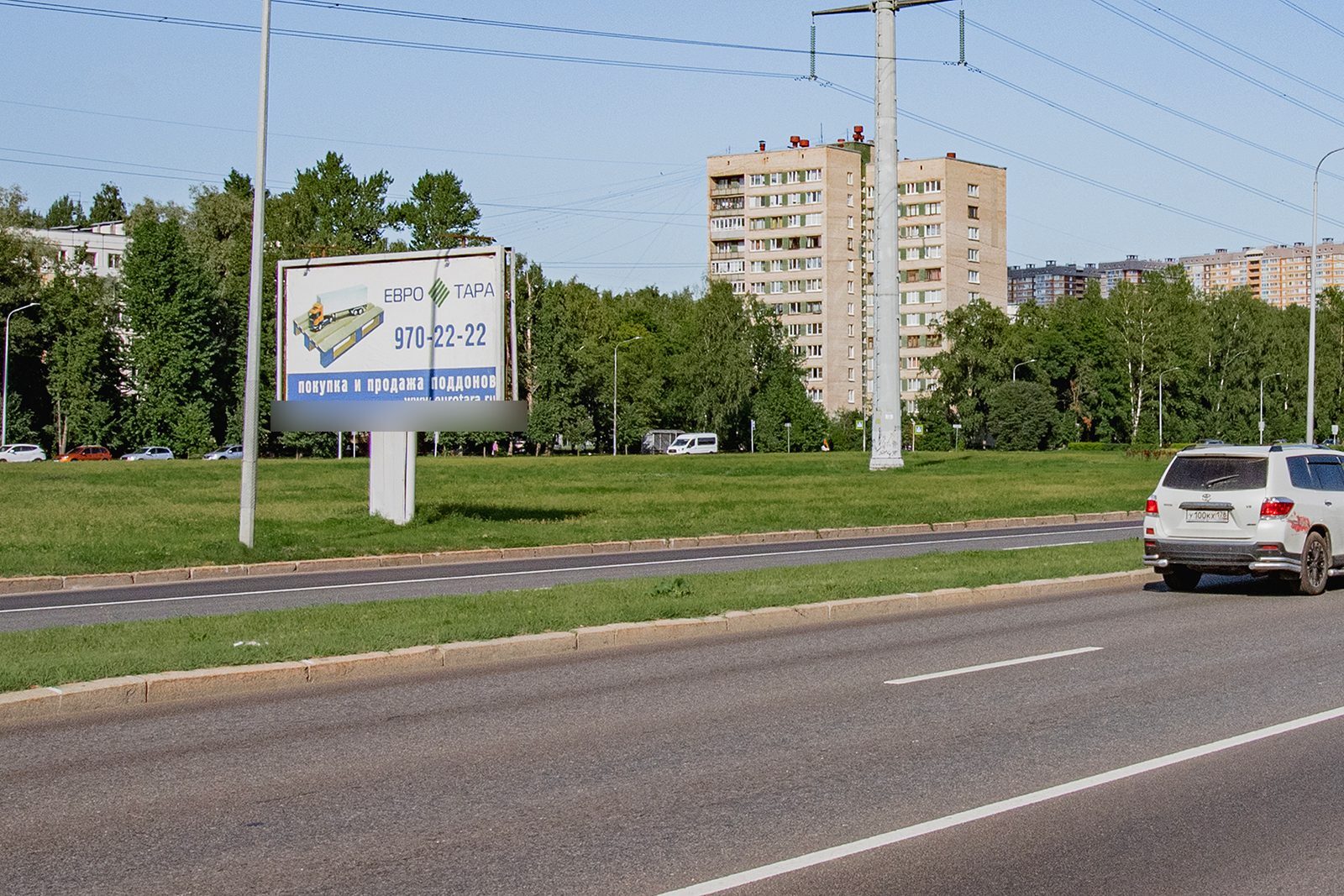 Фотография рекламного носителя, тип: Билборд 3x6, адрес: Маршала Блюхера пр-т., д.57, корп.1, Санкт-Петербург, Россия. Сторона B №169010