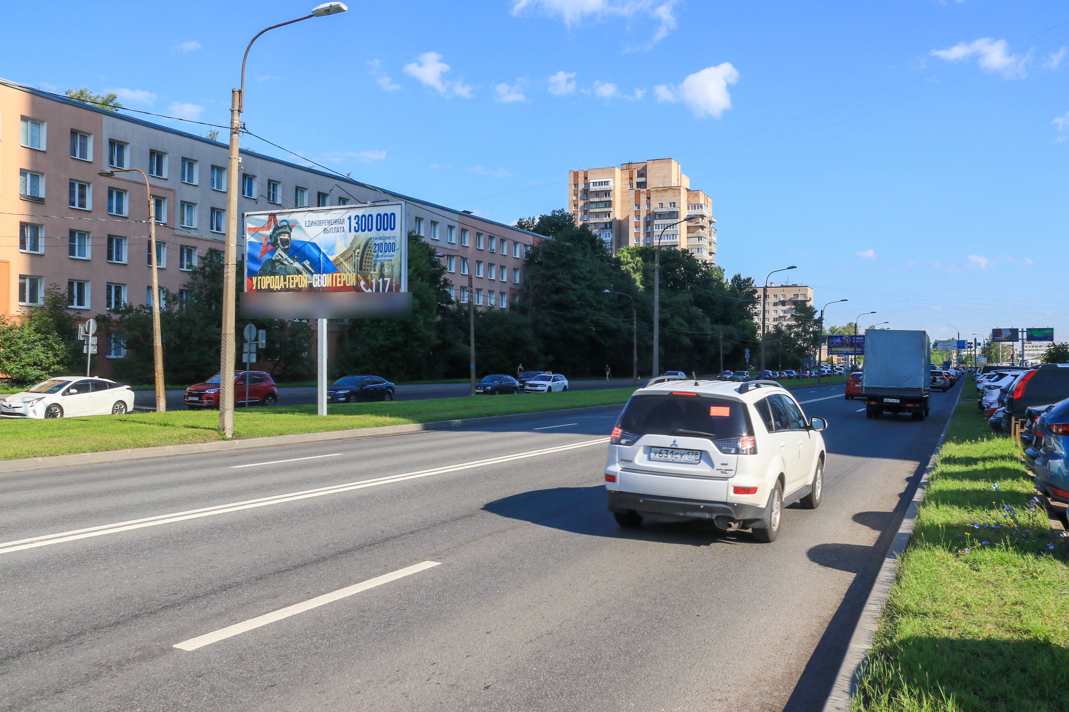 Фотография рекламного носителя, тип: Билборд 3x6, адрес: Народного Ополчения пр-т., д.9, Санкт-Петербург, Россия. Сторона Б №629962