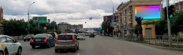 Фотография рекламного носителя, тип: Медиафасад, адрес: Большевитская ул., д.48, Новосибирск, Новосибирская область, Россия. Сторона А1-А10 №1077421