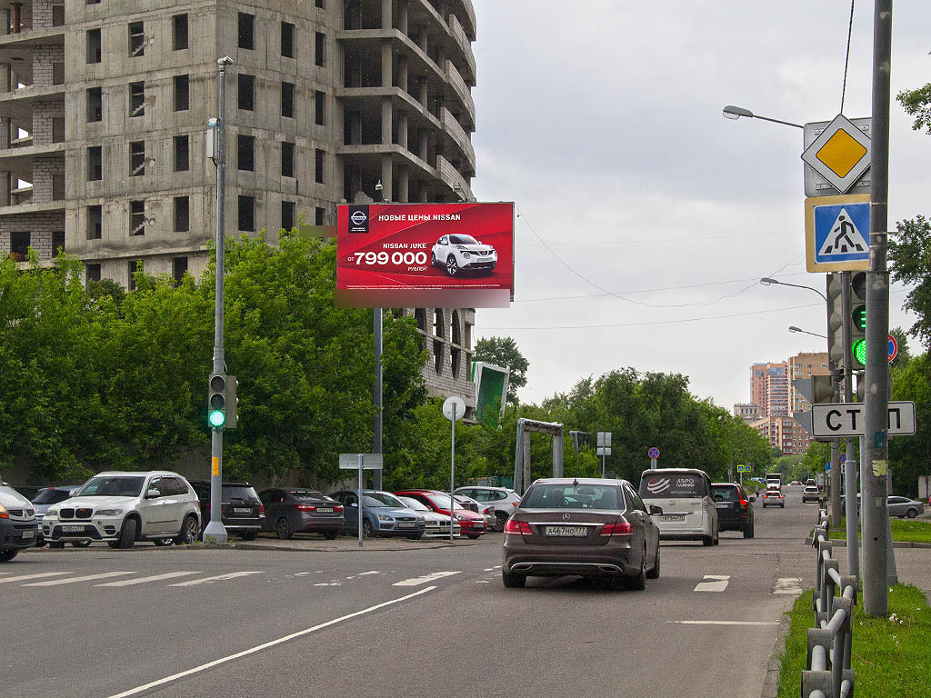Фотография рекламного носителя, тип: Билборд 3x6, адрес: Зорге ул., д.17, Москва, Россия. Сторона B №78671