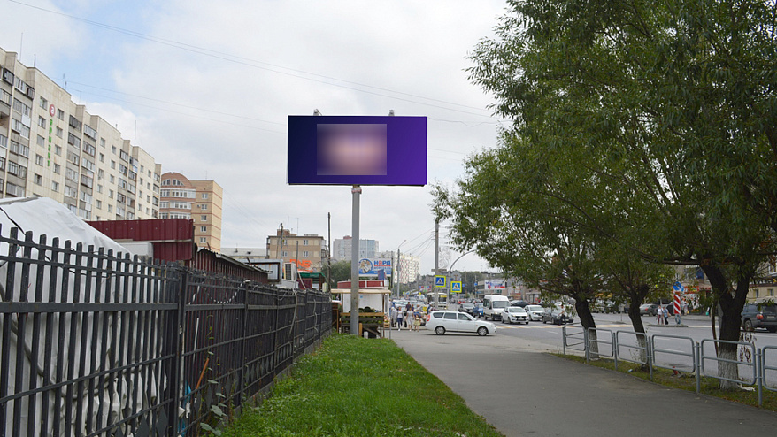 Фотография рекламного носителя, тип: Билборд 3x6, адрес: Дзержинского ул., д.110 Х Гагарина ул., Челябинск, Челябинская область, Россия. Сторона B №200872