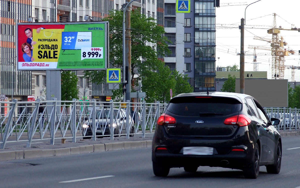 Фотография рекламного носителя, тип: Билборд 3x6, адрес: Кушелевская дор., д.5, корп.1, Санкт-Петербург, Россия. Сторона B №170881