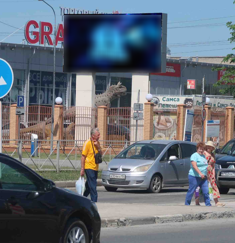 Фотография рекламного носителя, тип: Видеоэкран, адрес: Объединения ул., д.59, Новосибирск, Новосибирская область, Россия. Сторона A1-А10 №848448