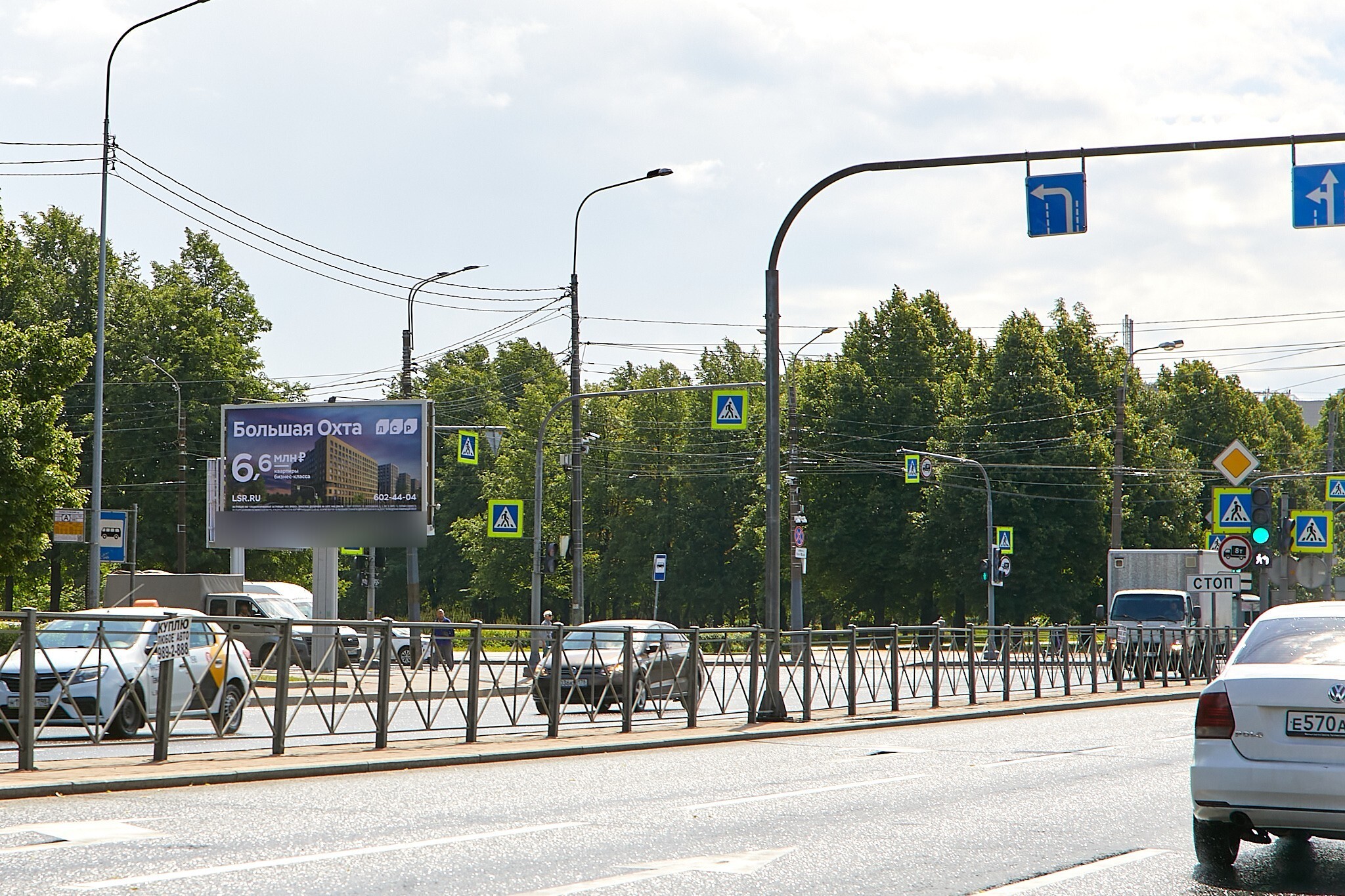 Фотография рекламного носителя, тип: Билборд 3x6, адрес: Пискарёвский пр-т. Х Полюстровский пр-т., поз.1, Санкт-Петербург, Россия. Сторона Б №673163