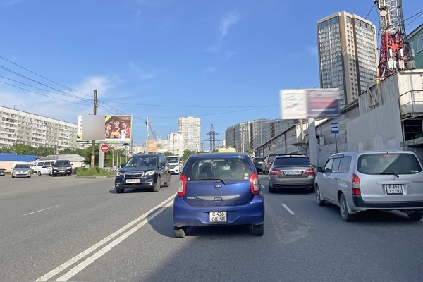 Фотография рекламного носителя, тип: Билборд 3x6, адрес: Народный пр-т. Х 3-я Рабочая ул., Владивосток, Приморский край, Россия. Сторона Б №195671