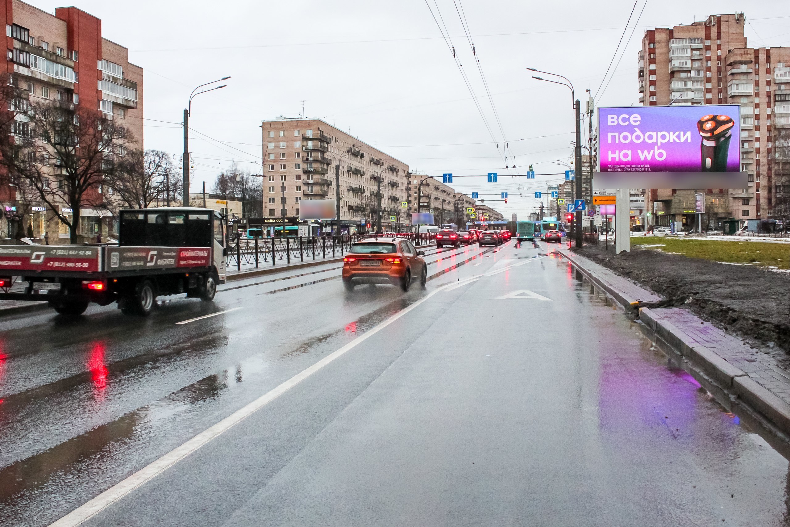 Фотография рекламного носителя, тип: Билборд 3x6, адрес: Ленинский пр-т., д.117, корп.1 Х Зины Портновой ул., Санкт-Петербург, Россия. Сторона А1 №119451