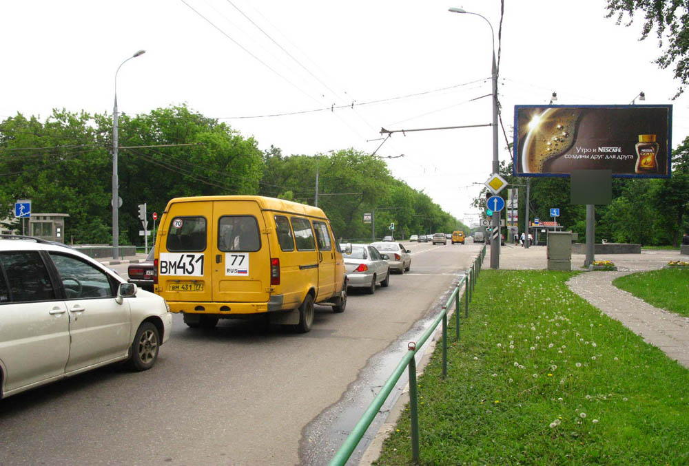 Фотография рекламного носителя, тип: Билборд 3x6, адрес: Энтузиастов ш., д.63, Москва, Россия. Сторона A №15195