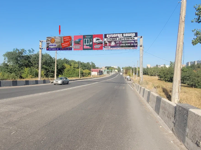 Фотография рекламного носителя, тип: Мультиборд, адрес: Петровского ул., перед мостом, Донецк, Донецкая область, Россия. Сторона Б №1327437