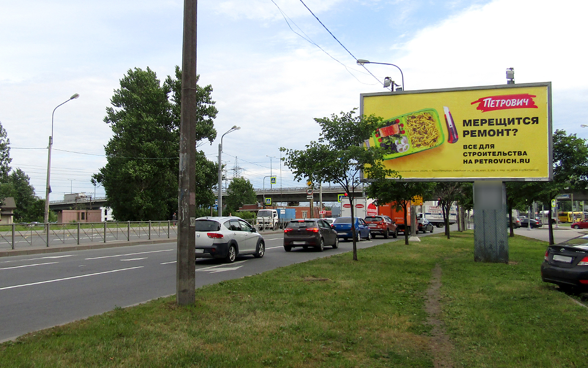Фотография рекламного носителя, тип: Билборд 3x6, адрес: Коммуны ул., д.17, Санкт-Петербург, Россия. Сторона A №171162
