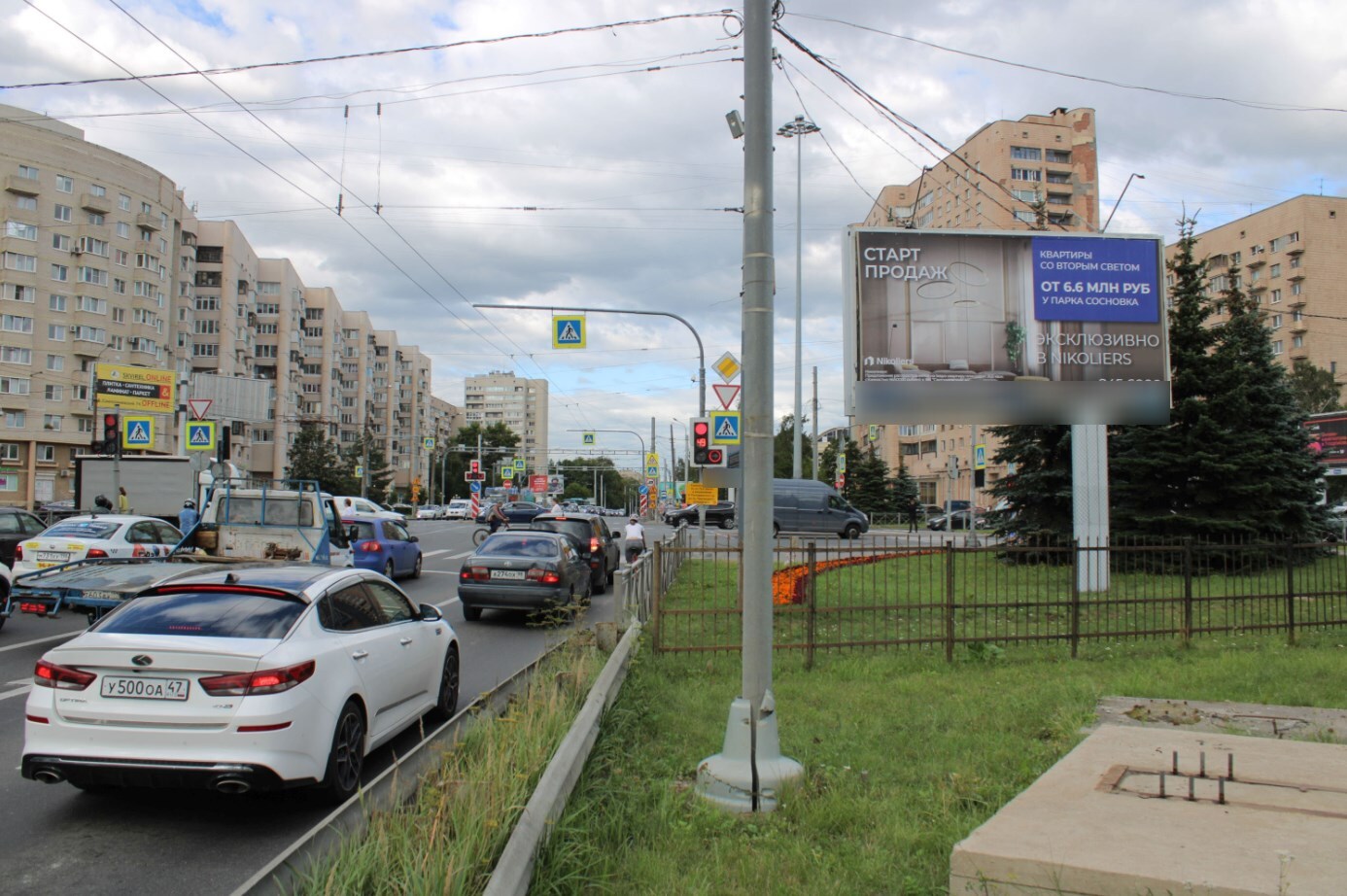 Фотография рекламного носителя, тип: Билборд 3x6, адрес: Кушелевская а/д Х Непокоренных пр-т., д.15, Санкт-Петербург, Россия. Сторона А №118831