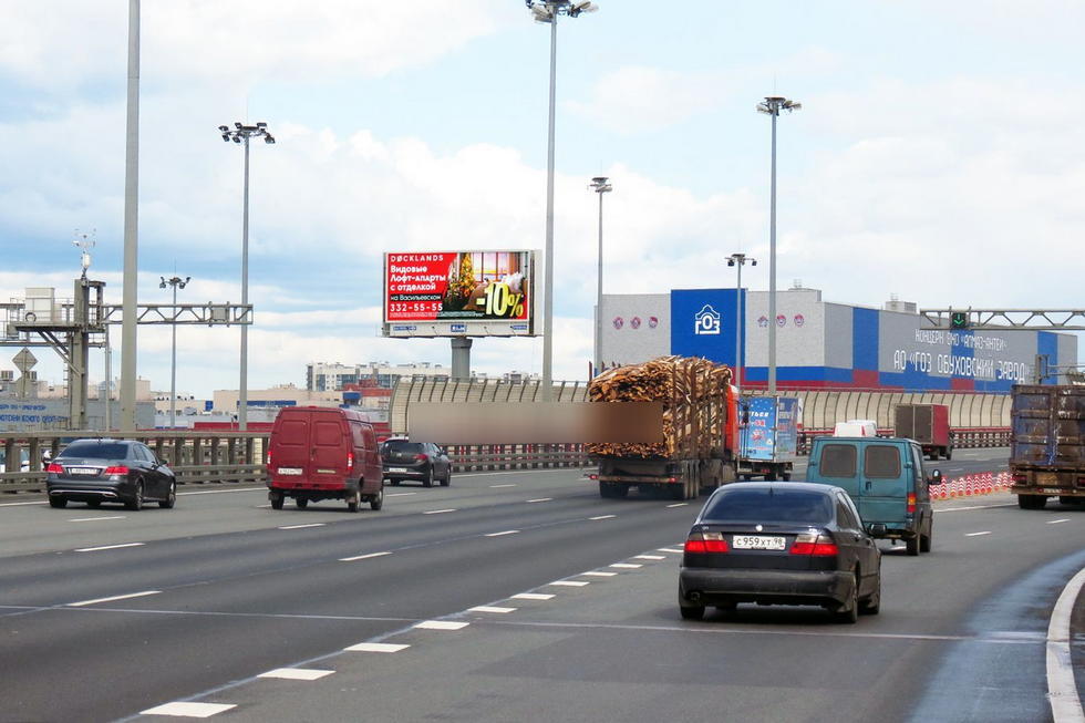 Фотография рекламного носителя, тип: Суперсайт 5x12, адрес: Рабфаковская ул. Х КАД, Санкт-Петербург, Россия. Сторона Б №126971