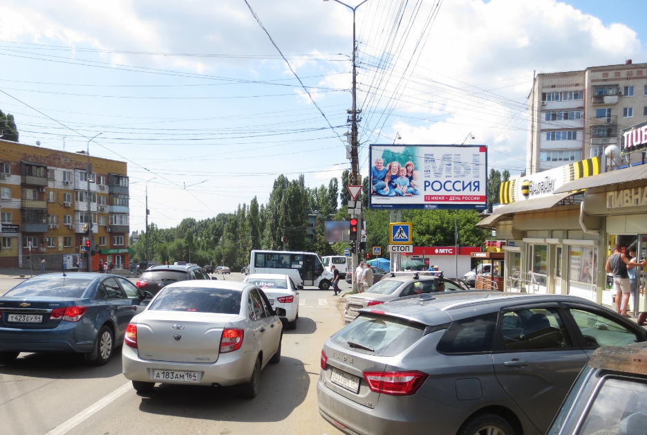Фотография рекламного носителя, тип: Билборд 3x6, адрес: Навашина ул., поз.2, Саратов, Саратовская область, Россия. Сторона А №156932