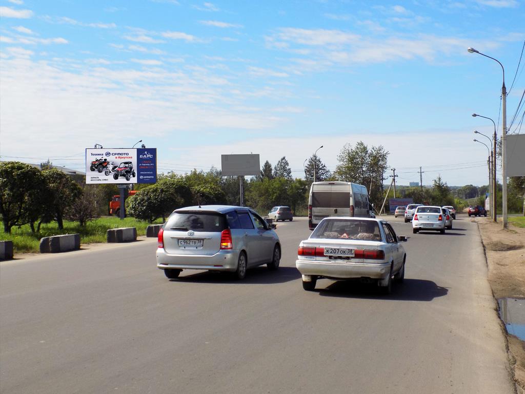 Фотография рекламного носителя, тип: Билборд 3x6, адрес: Трактовая ул. Х Узловая ул., Иркутск, Иркутская область, Россия. Сторона A №85464