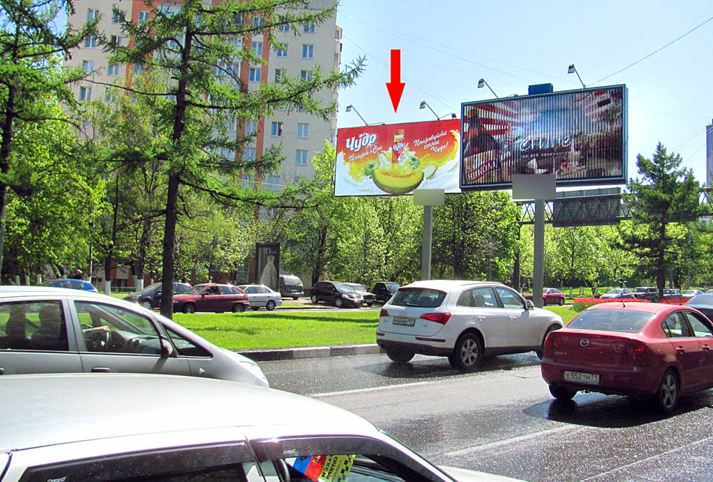 Фотография рекламного носителя, тип: Билборд 3x6, адрес: 60-летия Октября пр-т., д.5, корп.2, Москва, Россия. Сторона A №13322