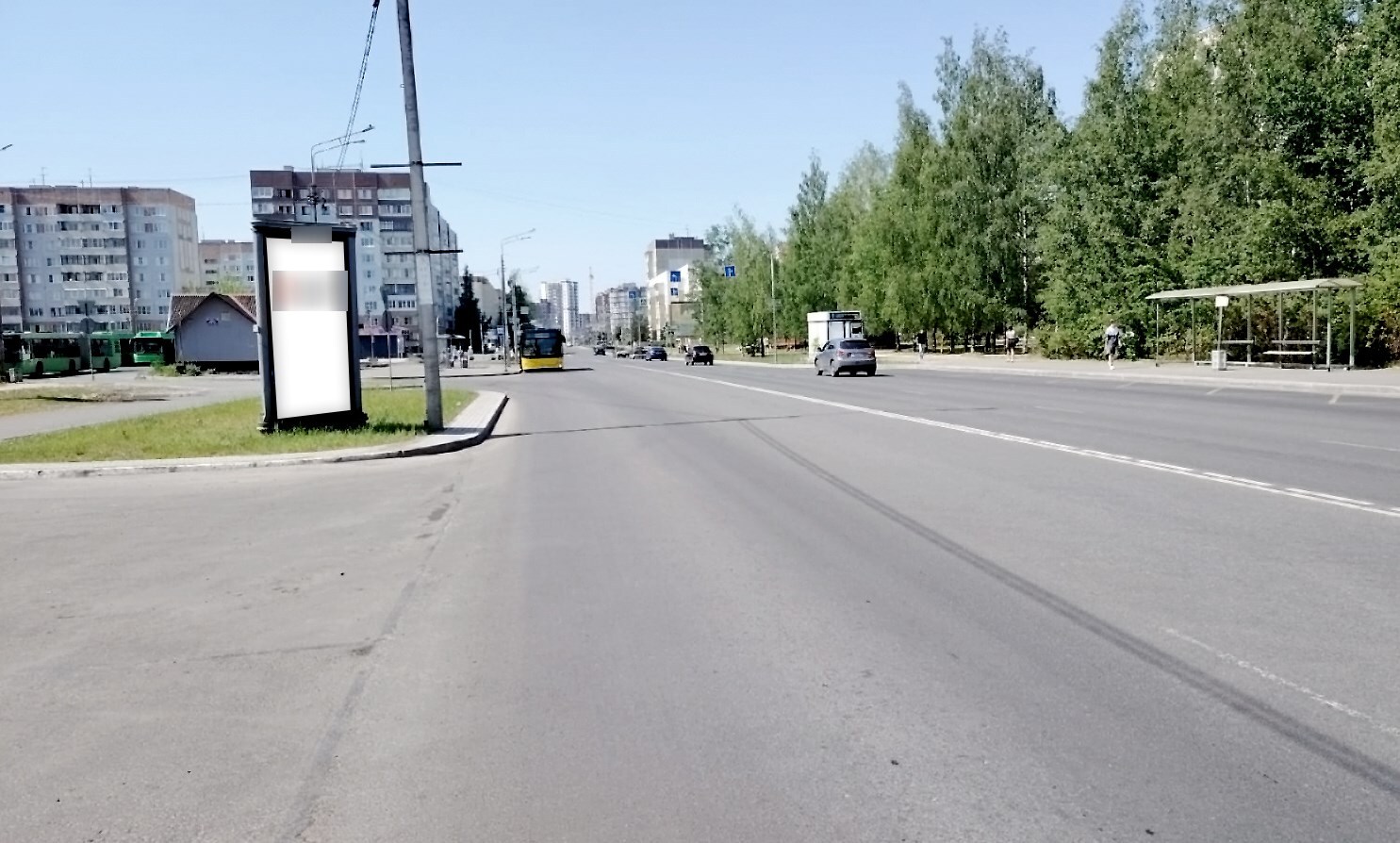 Фотография рекламного носителя, тип: Пиллар 3x1.4, адрес: Коммунальная ул., д.62, Псков, Псковская область, Россия. Сторона B №1338556