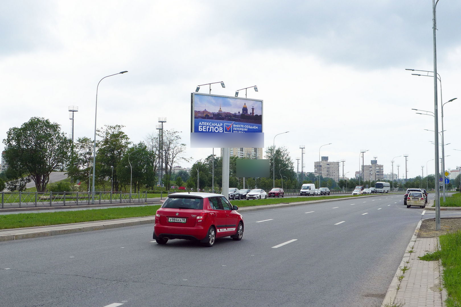 Фотография рекламного носителя, тип: Билборд 3x6, адрес: Луначарского пр-т. Х Лужская ул., Санкт-Петербург, Россия. Сторона А1 №106619