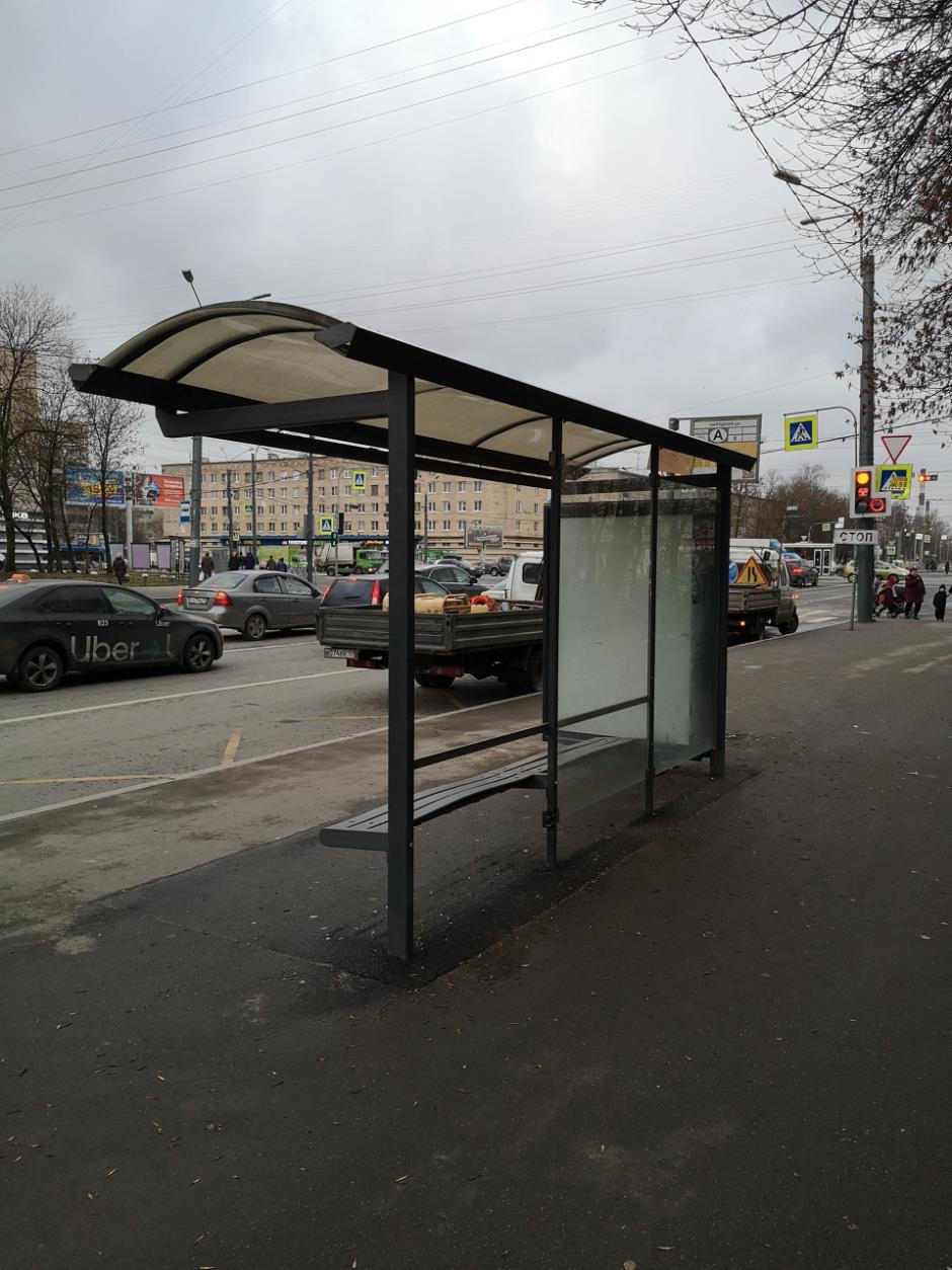 Фотография рекламного носителя, тип: Остановка 1.8x1.2, адрес: Дальневосточный пр-т., д.62, корп.1 Х Народная ул., Санкт-Петербург, Россия. Сторона А №130484