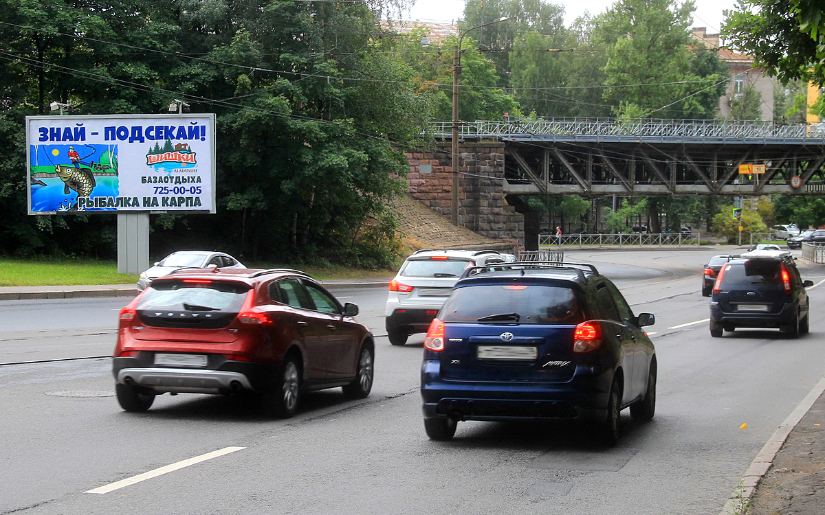 Фотография рекламного носителя, тип: Билборд 3x6, адрес: Карбышева ул., д.1, корп.2, Санкт-Петербург, Россия. Сторона В №172914