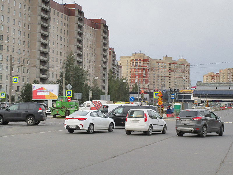 Фотография рекламного носителя, тип: Билборд 3x6, адрес: Испытателей пр-т., д.24, корп.1 Х Сизова пр-т., Санкт-Петербург, Россия. Сторона В №165599