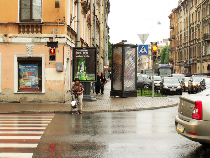 Фотография рекламного носителя, тип: Ситиформат 1.8x1.2, адрес: 3-я Советская ул., д.20 Х Суворовский пр-т., Санкт-Петербург, Россия. Сторона В №165870