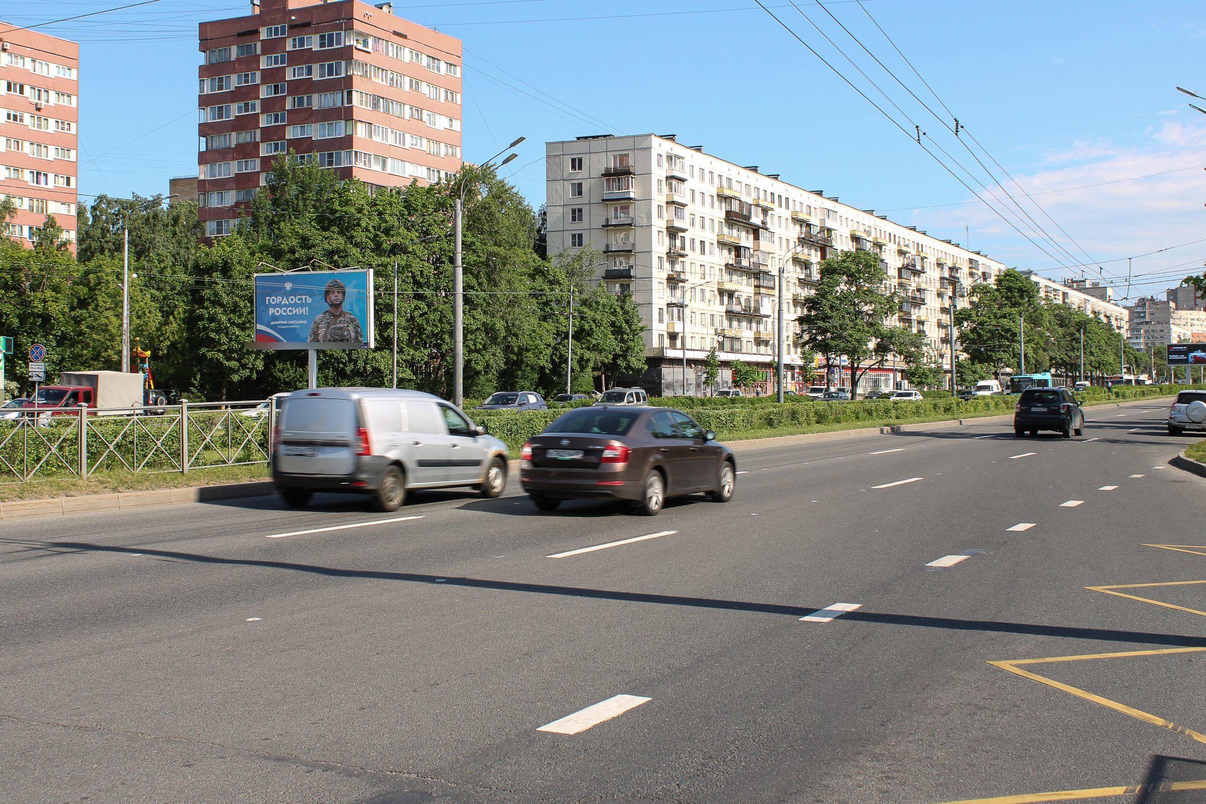 Фотография рекламного носителя, тип: Билборд 3x6, адрес: Светлановский пр-т., д.54, Санкт-Петербург, Россия. Сторона Б1 №703293