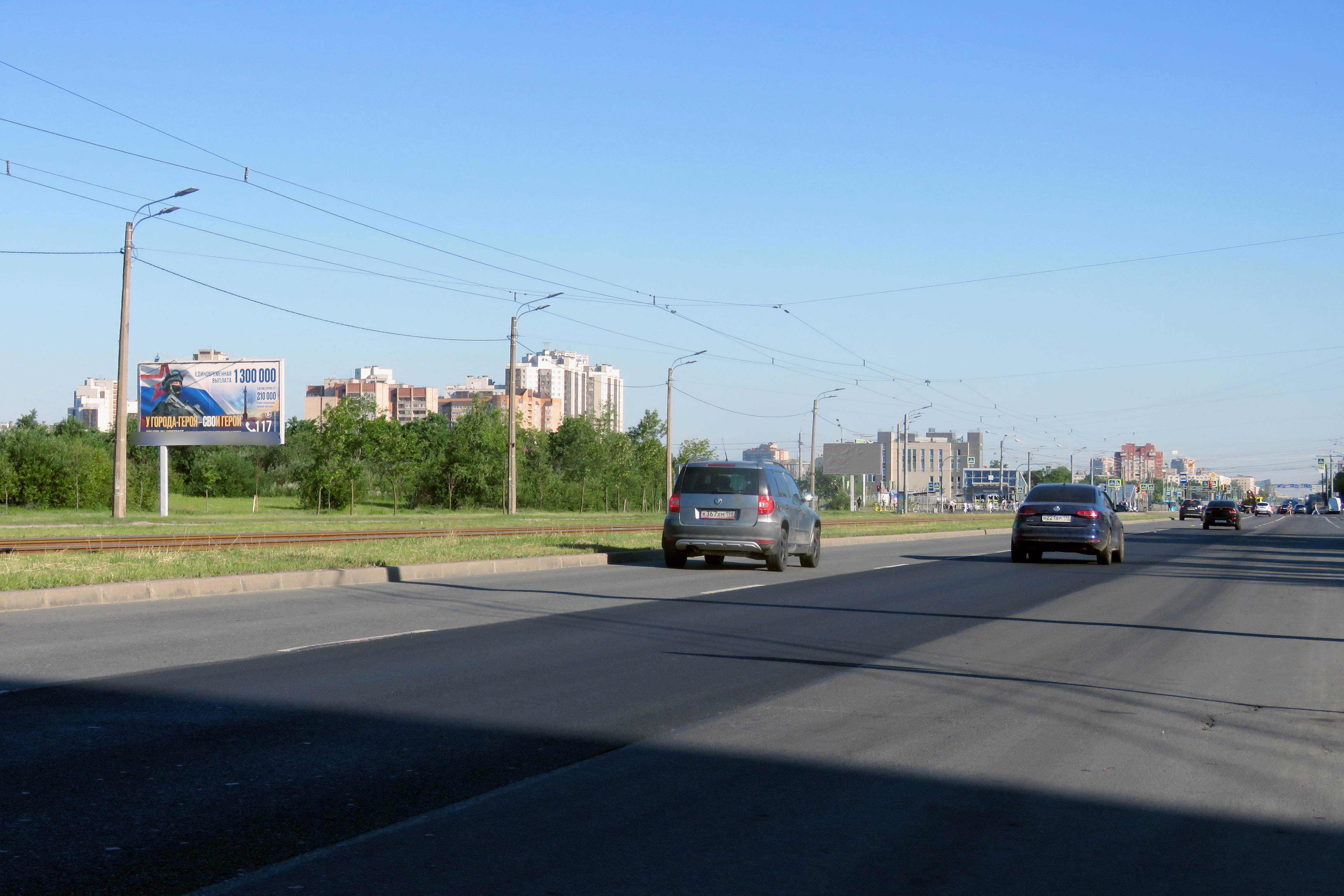 Фотография рекламного носителя, тип: Билборд 3x6, адрес: Бухарестская ул., д.136, Санкт-Петербург, Россия. Сторона Б №706909