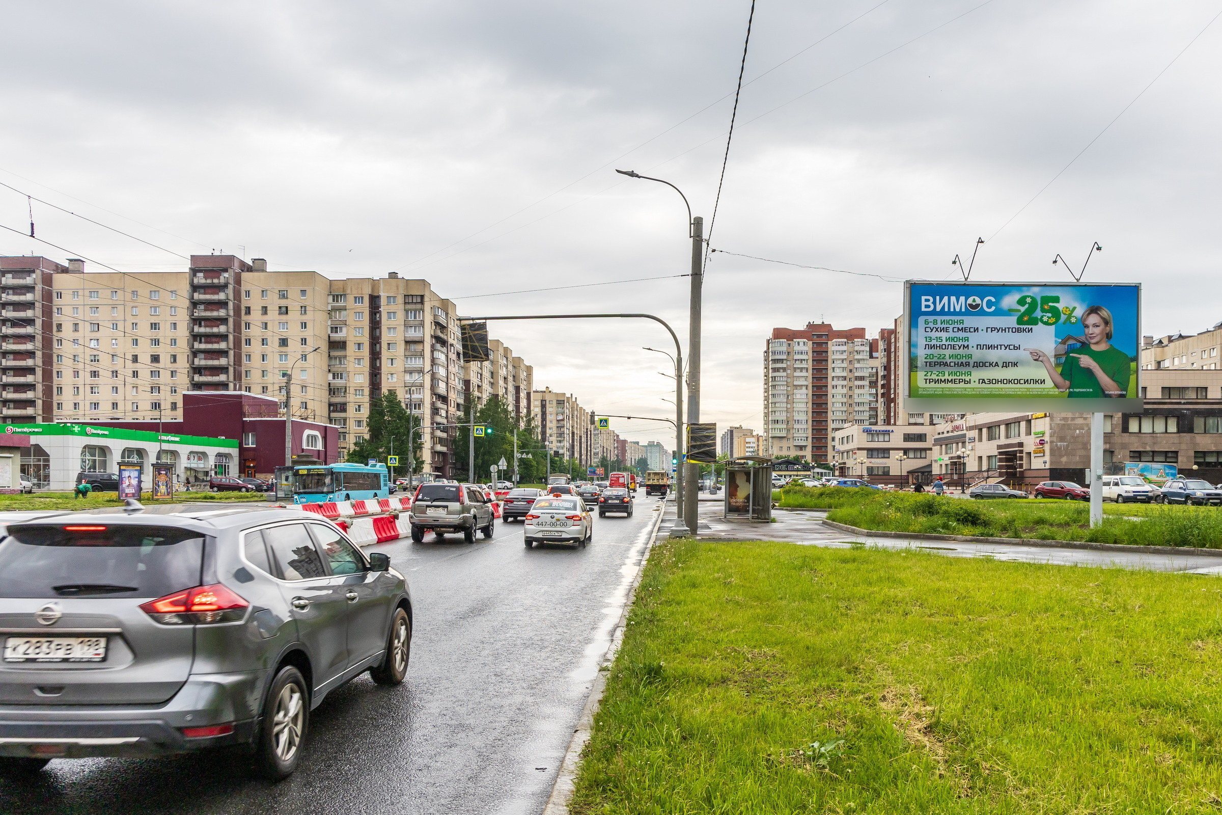 Фотография рекламного носителя, тип: Билборд 3x6, адрес: Шлиссельбургский пр-т., д.1 Х Караваевская ул., Санкт-Петербург, Россия. Сторона А1 №106363