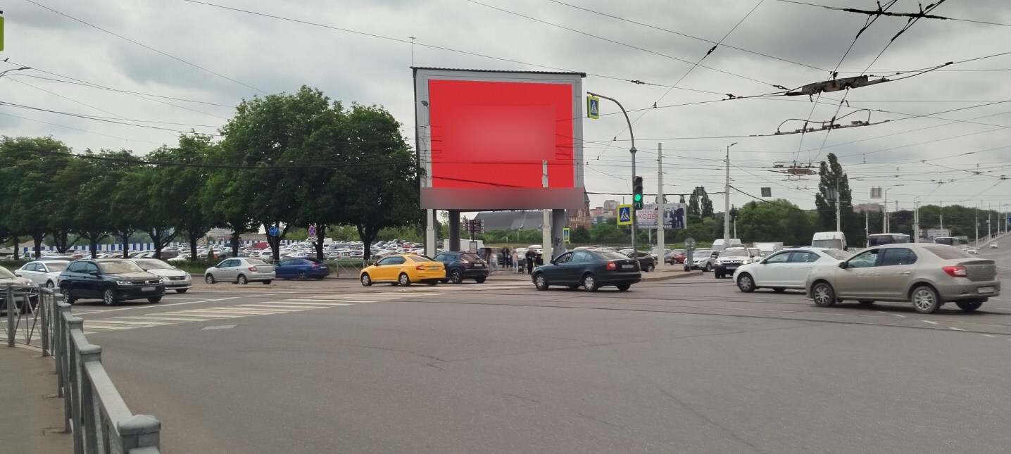 Фотография рекламного носителя, тип: Нестандартный суперсайт, адрес: Шевченко ул. Х Ленинский пр-т., поз.1, Калининград, Калининградская область, Россия. Сторона A1-A10 №764697