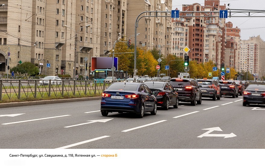 Фотография рекламного носителя, тип: Билборд 3x6, адрес: Савушкина ул., д.118 Х Яхтенная ул., Санкт-Петербург, Россия. Сторона B №171792