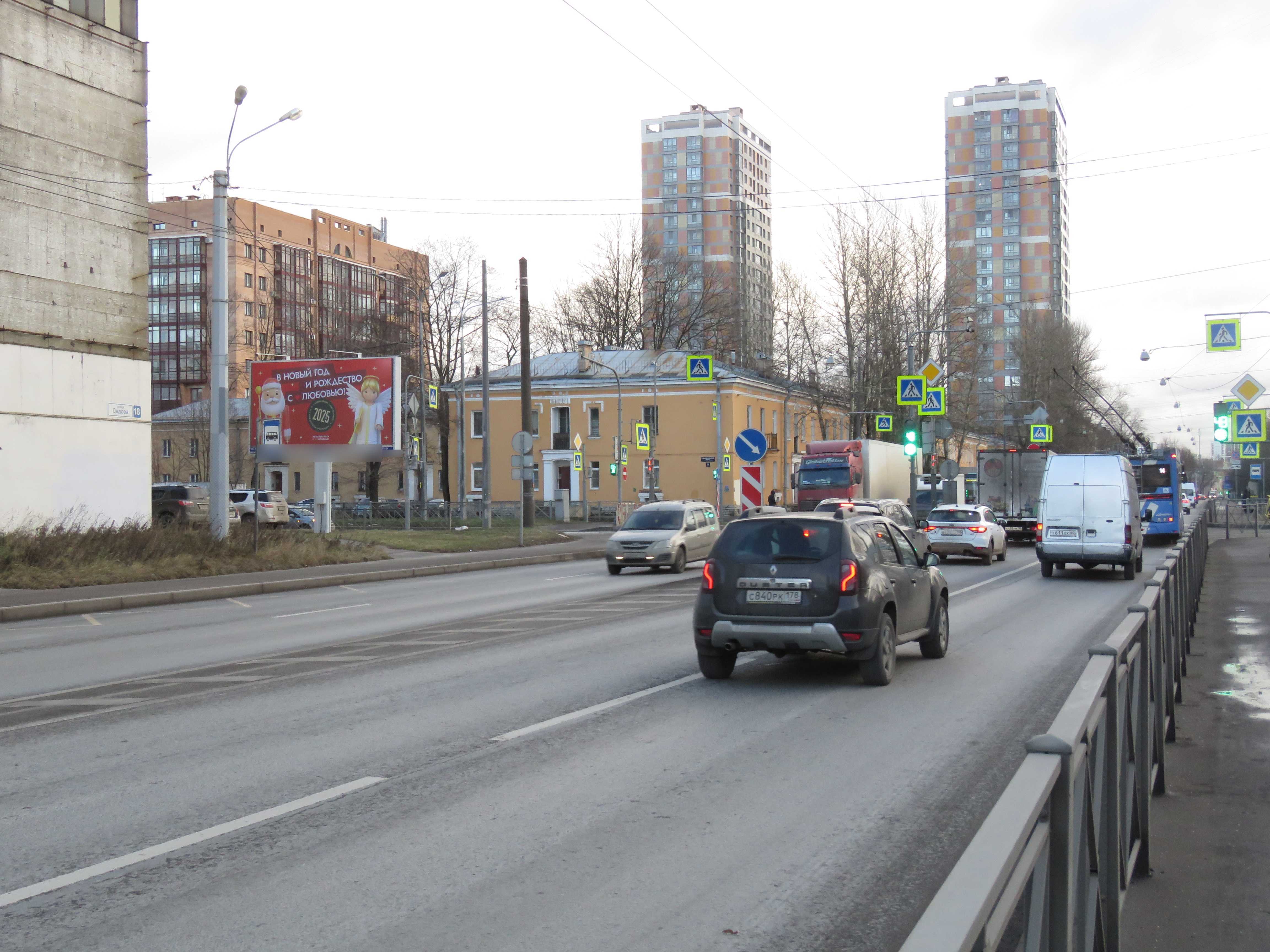 Фотография рекламного носителя, тип: Билборд 3x6, адрес: Седова ул., д.15 Х Большой Смоленский пр-т., Санкт-Петербург, Россия. Сторона Б №120973