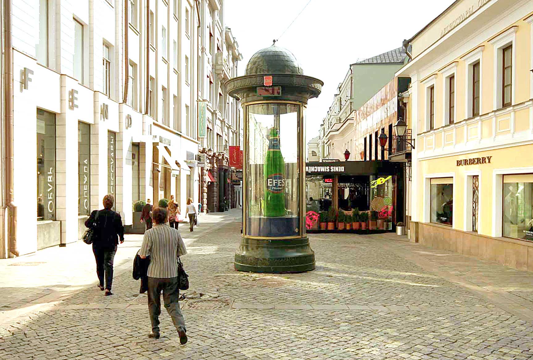 Фотография рекламного носителя, тип: Пиллар 3x1.4, адрес: Столешников пер. Х Большая Дмитровка ул., Москва, Россия. Сторона A №16576