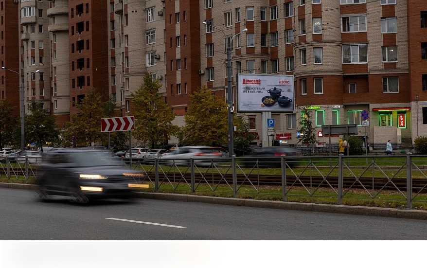 Фотография рекламного носителя, тип: Билборд 3x6, адрес: Савушкина ул., д.124, корп.1 Х Беговая ул., Санкт-Петербург, Россия. Сторона A №171797