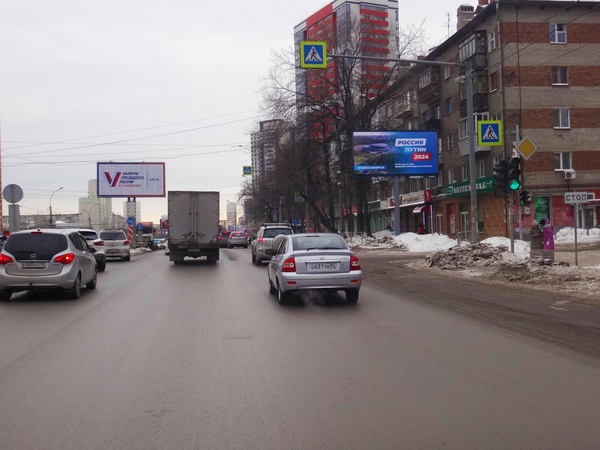 Фотография рекламного носителя, тип: Билборд 3x6, адрес: Танковая ул., д.41 Х Народная ул., Новосибирск, Новосибирская область, Россия. Сторона А1 №124880