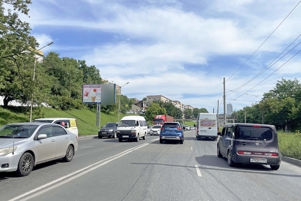 Фотография рекламного носителя, тип: Билборд 3x6, адрес: Луговая ул., д.55, Владивосток, Приморский край, Россия. Сторона Б №154031