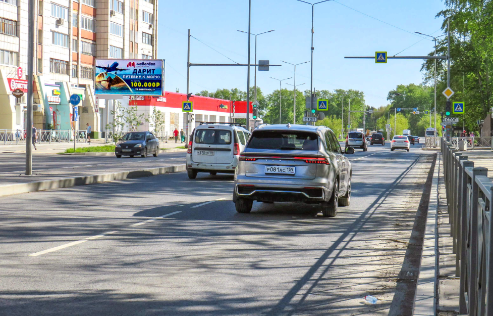 Фотография рекламного носителя, тип: Билборд 3x6, адрес: Карпинского ул., д.107, Пермь, Пермский край, Россия. Сторона Б №1397747