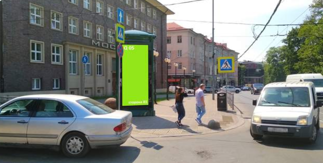 Фотография рекламного носителя, тип: Пиллар 3x1.4, адрес: Мира пр-т., Калининград, Калининградская область, Россия. Сторона B1-B5 №222577