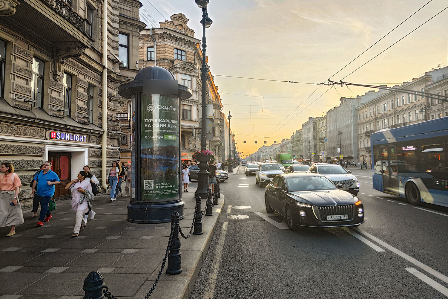 Фотография рекламного носителя, тип: Пиллар 3x1.4, адрес: Невский пр-т., д.79 Х Пушкинская ул., Санкт-Петербург, Россия. Сторона Б №540874