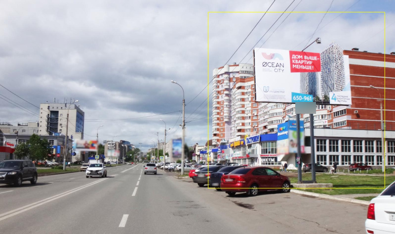 Фотография рекламного носителя, тип: Билборд 3x6, адрес: Пушкинская ул., ЖК Пушкинский, Ижевск, Республика Удмуртия, Россия. Сторона A №670122