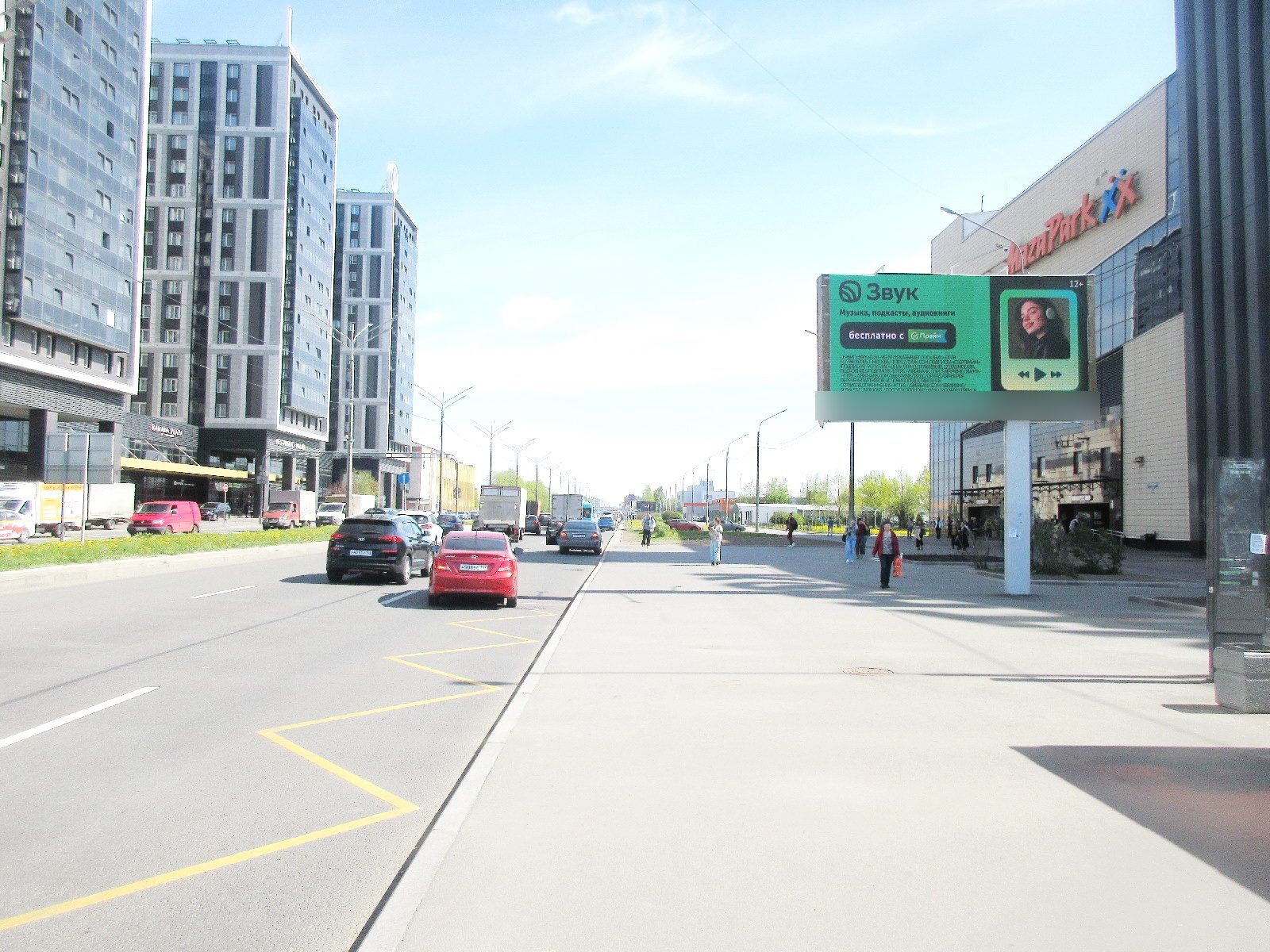 Фотография рекламного носителя, тип: Билборд 3x6, адрес: Салова ул. Х Бухарестская ул., д.30, Санкт-Петербург, Россия. Сторона A1-А10 №169211