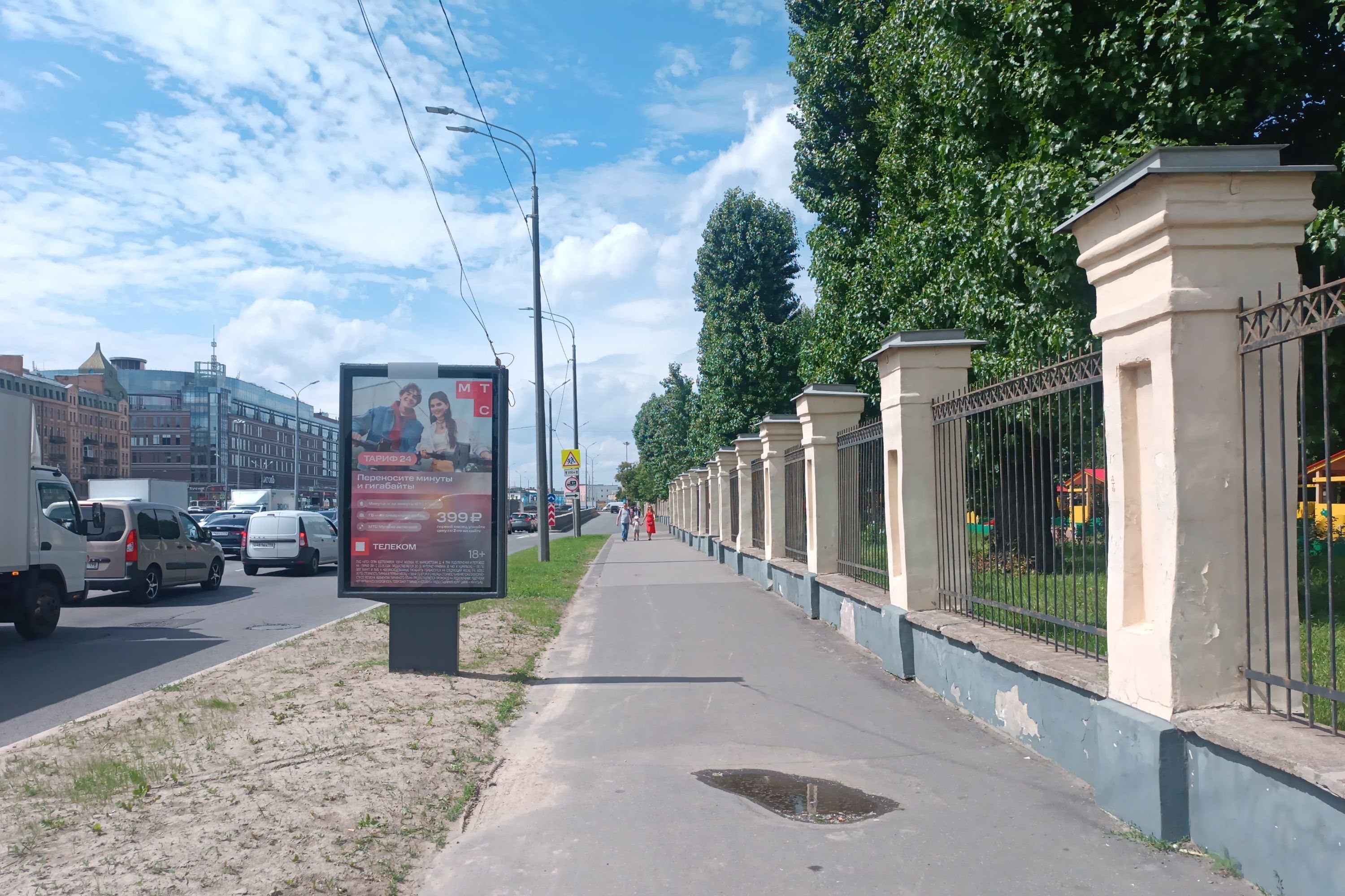 Фотография рекламного носителя, тип: Ситиформат 1.8x1.2, адрес: Обводного канала наб., д.65 Х Черняховского ул., Санкт-Петербург, Россия. Сторона А №673407