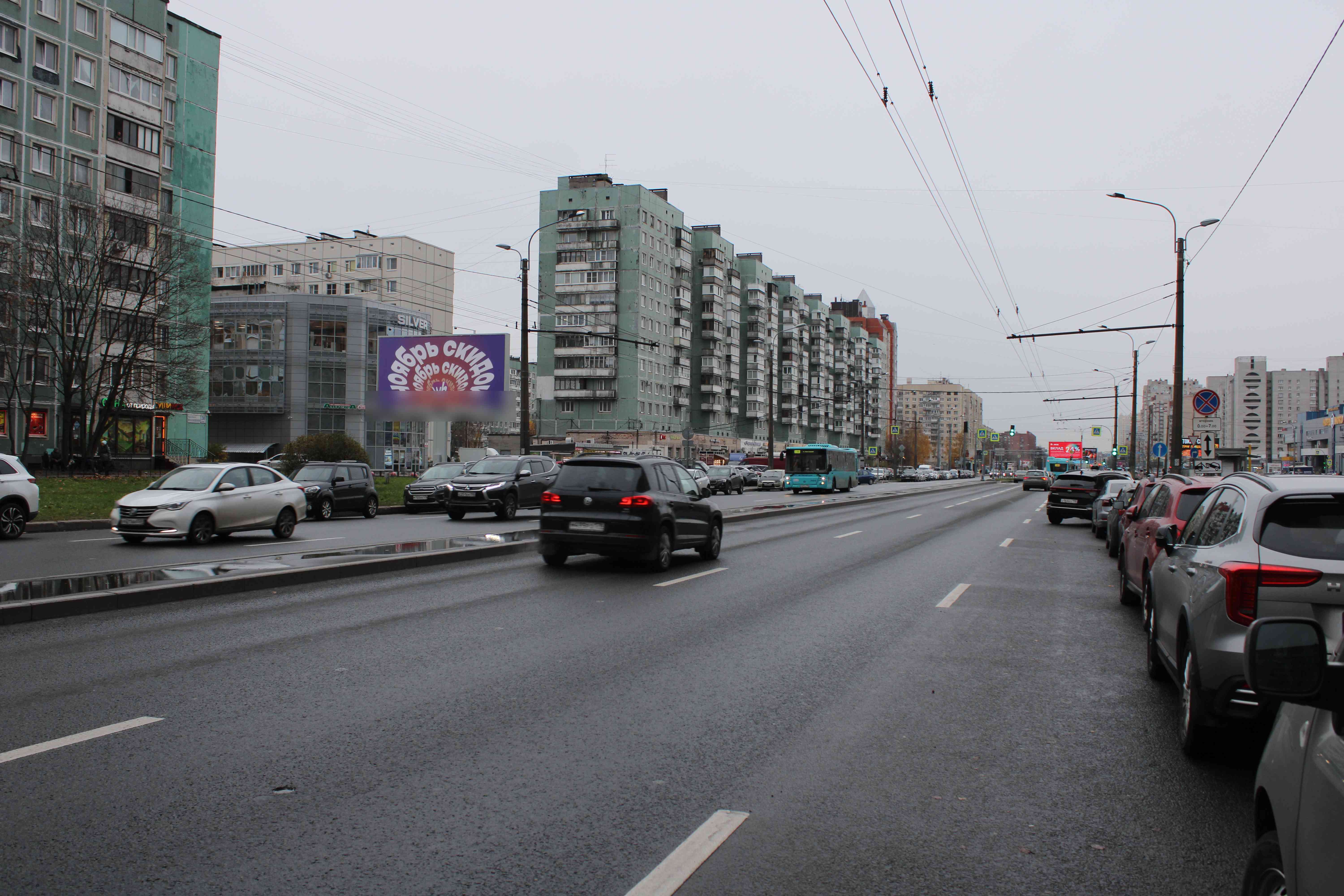 Фотография рекламного носителя, тип: Билборд 3x6, адрес: Просвещения пр-т., д.30, корп.1, Санкт-Петербург, Россия. Сторона Б1 №684148