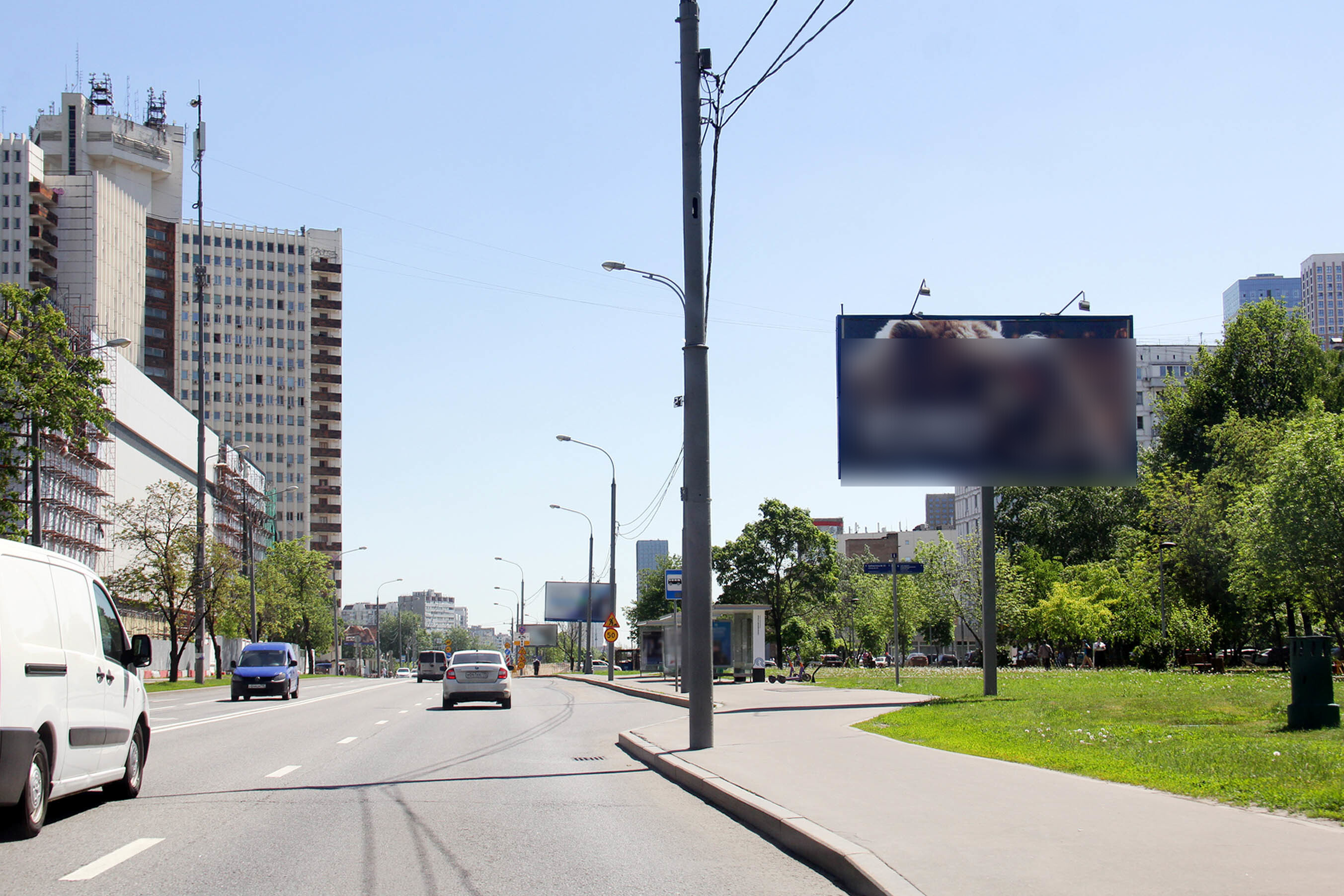 Фотография рекламного носителя, тип: Билборд 3x6, адрес: Коровинское ш., д.3, Москва, Россия. Сторона А №207565